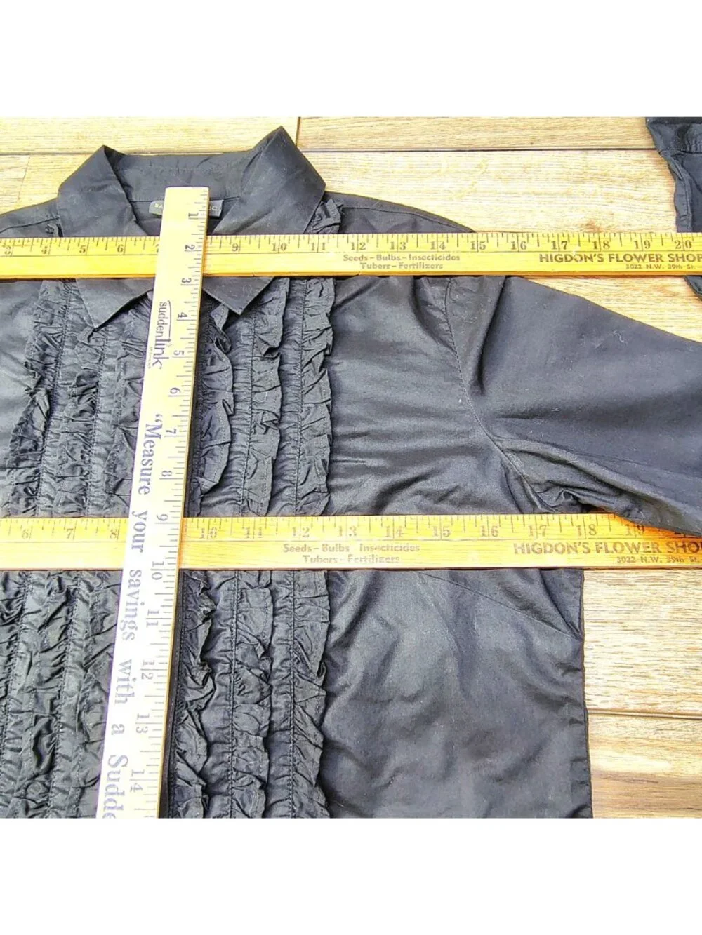 Banana Republic Archive Ruffle Tuxedo Bib Poplin Blouse Medium Archive NWOT 2002